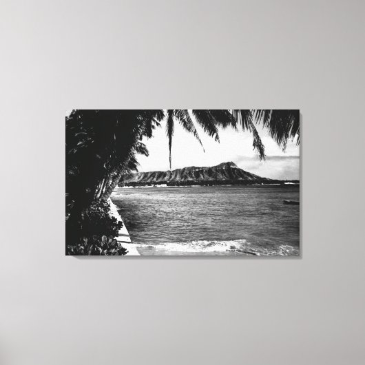 Honolulu, Hawaii - Uitzicht van Diamond Head Canvas Afdruk (Voorkant)