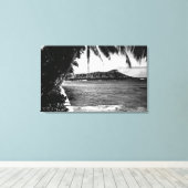Honolulu, Hawaii - Uitzicht van Diamond Head Canvas Afdruk (Insitu (Houten vloer))