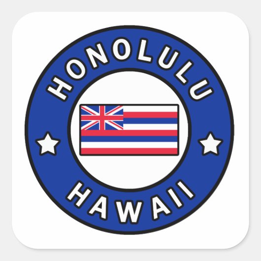 Honolulu Hawaii Vierkante Sticker (Voorkant)