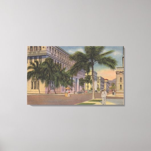 Honolulu, HIView of Bishop St.Honolulu, HI Canvas Afdruk (Voorkant)