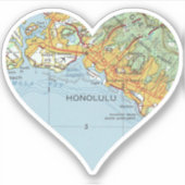 Honolulu  kaart sticker (Voorkant)