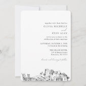 Honolulu Mariage Élégant Skyline Invitation (Devant)