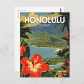 Honolulu Nostalgic Briefkaart (Voorkant / Achterkant)