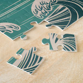 Honolulu Oahu Diamond Head Retro Mid-Century Style Legpuzzel (Zijkant)