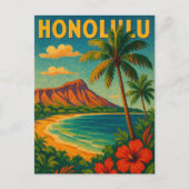  Honolulu Oahu Hawaii Beach Hawaii Reizen Briefkaart (Voorkant)