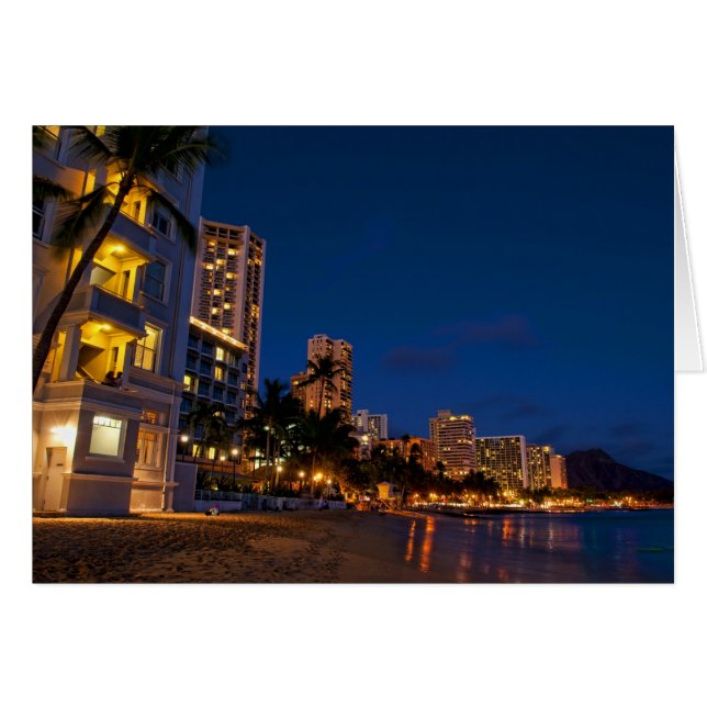 Honolulu, Oahu, Hawaii. Exposition nocturne (Devant horizontal)