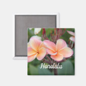 Honolulu Plumeria Magnet Magneet (Voorkant / Achterkant)