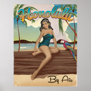 Honolulu retro Revel print