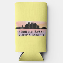 Honolulu Silhouette Breedtegraad en Lengtegraad 