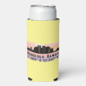 Honolulu Skyline Latitude en Lengtegraad (Seltzer Voorkant)