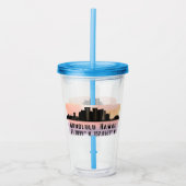 Honolulu Skyline Latitude en Lengtegraad Acryl Drinkbeker (Voorkant)