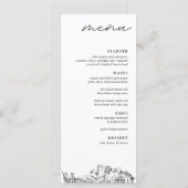 Honolulu Skyline Modern Mariage Diner Menu (Devant / Derrière)