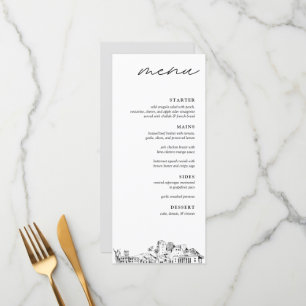 Honolulu Skyline Modern Mariage Diner Menu