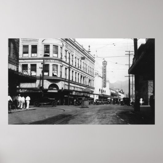 Honolulu, Uitzicht van de stad Hawaii van Fort Str Poster (Voorkant)