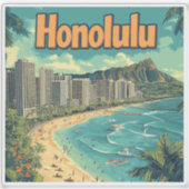 Honolulu - Urban Hawaii Beach Sticker (Voorkant)
