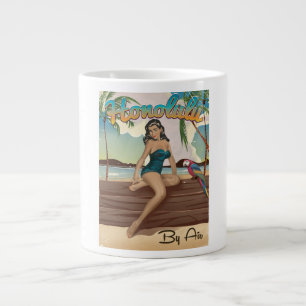 Honolulu vintage retro reisprint extra grote beker