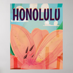 honolulu Vintage voyage Poster