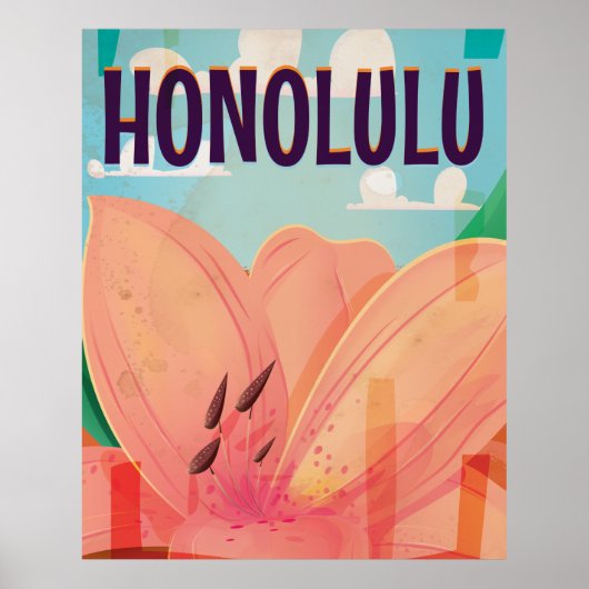 honolulu Vintage voyage Poster (Devant)