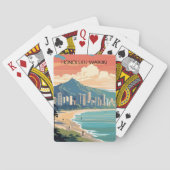 Honolulu Waikiki Beach Hawaii Panorama Uitzicht Be Pokerkaarten (Achterkant)