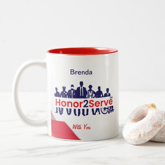 Honor2Serve Tweekleurige Koffiemok (Met donut)