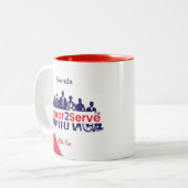 Honor2Serve Tweekleurige Koffiemok (Voorkant links)