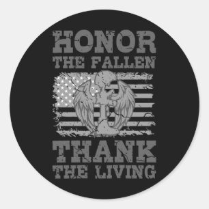 HONOR DE FALLEN American Veteran Gift Veteranen Ronde Sticker
