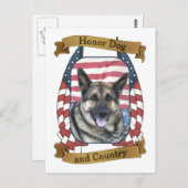 Honor Dog en land Briefkaart (Voorkant / Achterkant)