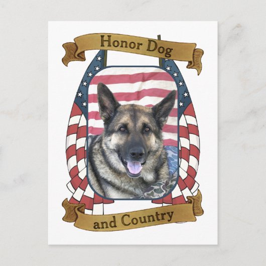 Honor Dog en land Briefkaart (Voorkant)