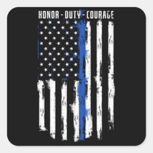 Honor-Duty-Courage Vierkante Sticker