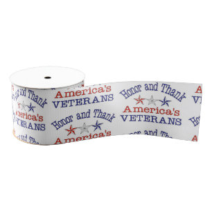 Honor en dank Amerikaanse veteranen Ribbon Grosgrain Lint