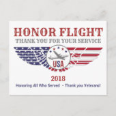 Honor Flight Dank u voor uw service Kaarten (Voorkant)