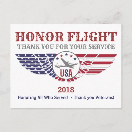 Honor Flight Dank u voor uw service Kaarten (Voorkant)