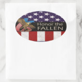 Honor het Gestallen leger Ovale Sticker (Tas)