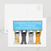 Honor Roll feliciteert Cartoon Cats Briefkaart (Voorkant / Achterkant)