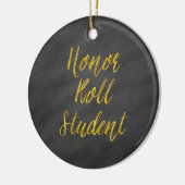 Honor Roll Student Gold Faux Glitter Chalkboard Keramisch Ornament (Links)