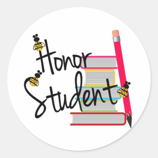 Honor Student Ronde Sticker (Voorkant)