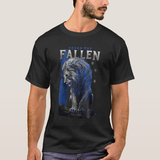 honor the fallen lion t-shirt (Voorkant)