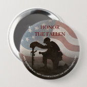 Honor The Fallen Ronde Button 4,0 Cm (Voorkant /achterkant)