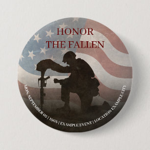 Honor The Fallen Ronde Button 7,6 Cm