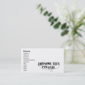Honor Thy Coach Visitekaartje (Staand voorkant)