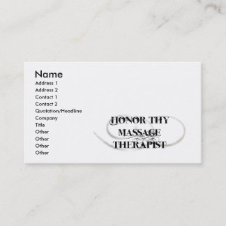 Honor Thy Massage Therapist Visitekaartje