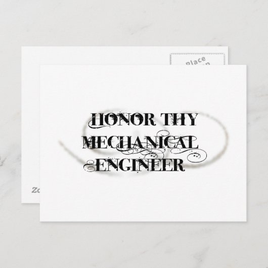 Honor Thy Mechanical Engineer Briefkaart (Voorkant / Achterkant)