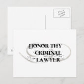 Honor Thy Strafadvocaat Briefkaart (Voorkant / Achterkant)