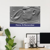 Honor & Vergeet het Poster van de Militaire Hero (Thuiskantoor)