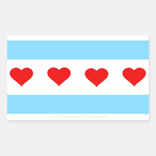 Honorary Chicago Heart Flag Stickers (Voorkant)