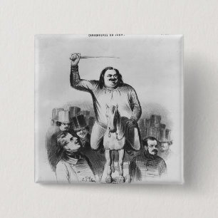Honore de Balzac Vierkante Button 5,1 Cm