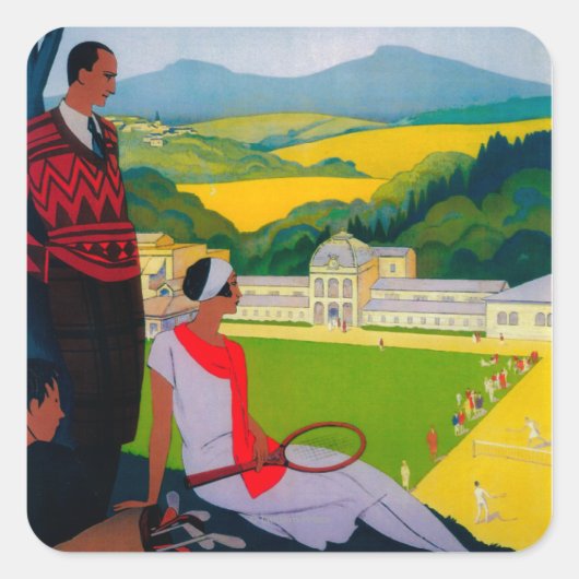 Honore Les Bains  Poster Europe Vierkante Sticker (Voorkant)