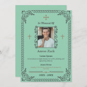 Honorer leur mémoire : Ornate Funeral Invitation (Devant / Derrière)