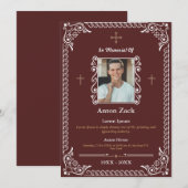 Honorer leur mémoire : Ornate Funeral Invitation (Devant / Derrière)