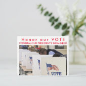Honorer nos cartes postales de vote (Debout devant)